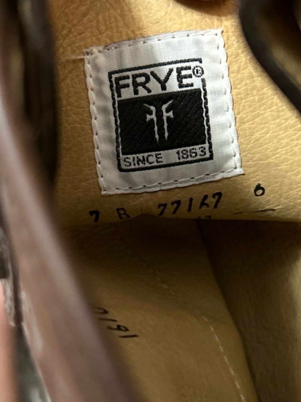 Frye Brown Leather Boot with Branded Patch